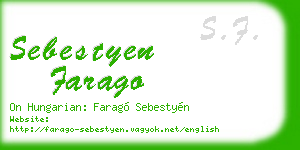 sebestyen farago business card