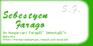 sebestyen farago business card